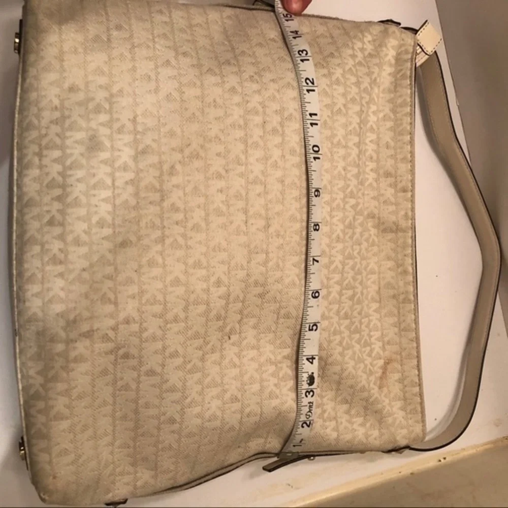 Michael kors signature white mk hobo bag
